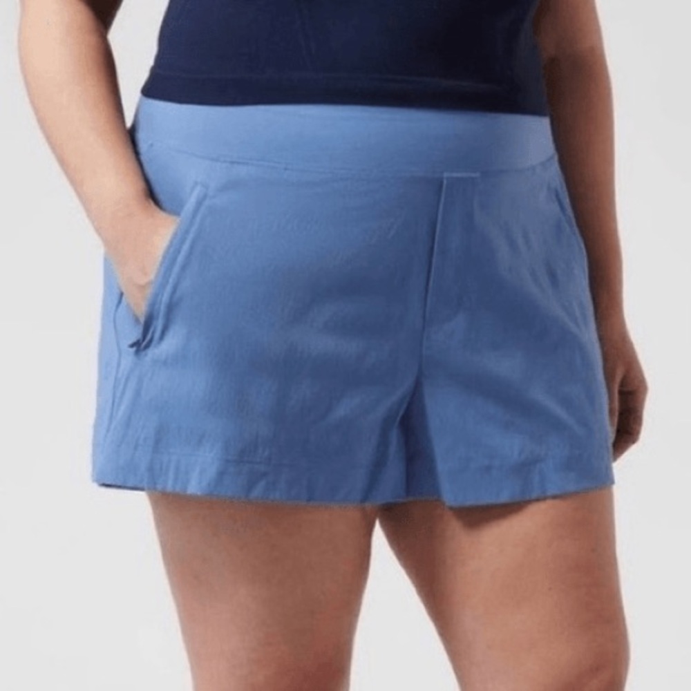 Athleta Trekkie North Pull On Shorts Women's Size 22 Blue NWT